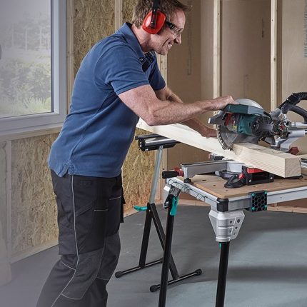 Établi multifonction pour machines 120 kg réglable en hauteur et pliable – image 1