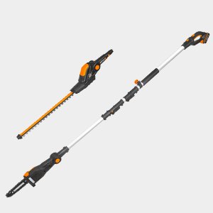 Taille-haie télescopique sur batterie 45 cm avec élagueuse sur perche 20 cm perche 1