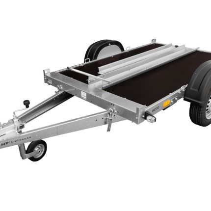 Remorque moto UNITRAILER MOTO 1 rail acier 2200×1303 mm PTAC 300–750 kg – image 1