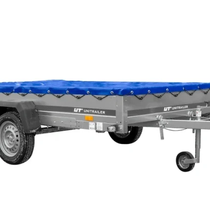 Remorque à un essieu sur ressorts UNITRAILER Garden 265/R KIPP 264x150 châssis H-0 bâche bleue – image 1