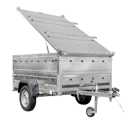 Remorque légère 200x125 UNITRAILER GARDEN 201 KIPP côtés BIS capot aluminium PTAC 750 kg – image 1