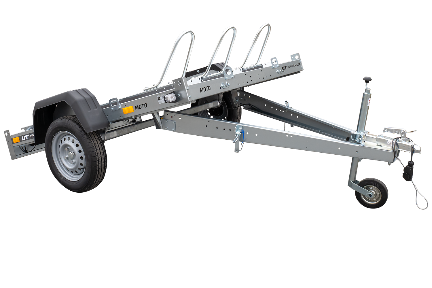 Remorque moto basculante UNITRAILER Moto 3 – PTAC 750 kg – 3 rails – 220 x 155