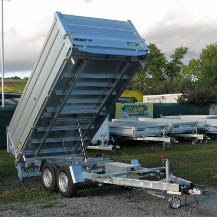 Remorque tribenne Unsinn UDK 3017-30-14 avec pompe électrique et rehausse aluminium 550 mm